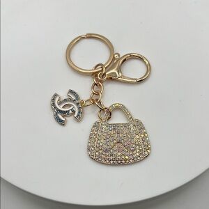 938. Designer Gold and Silver Sparkling Keychain